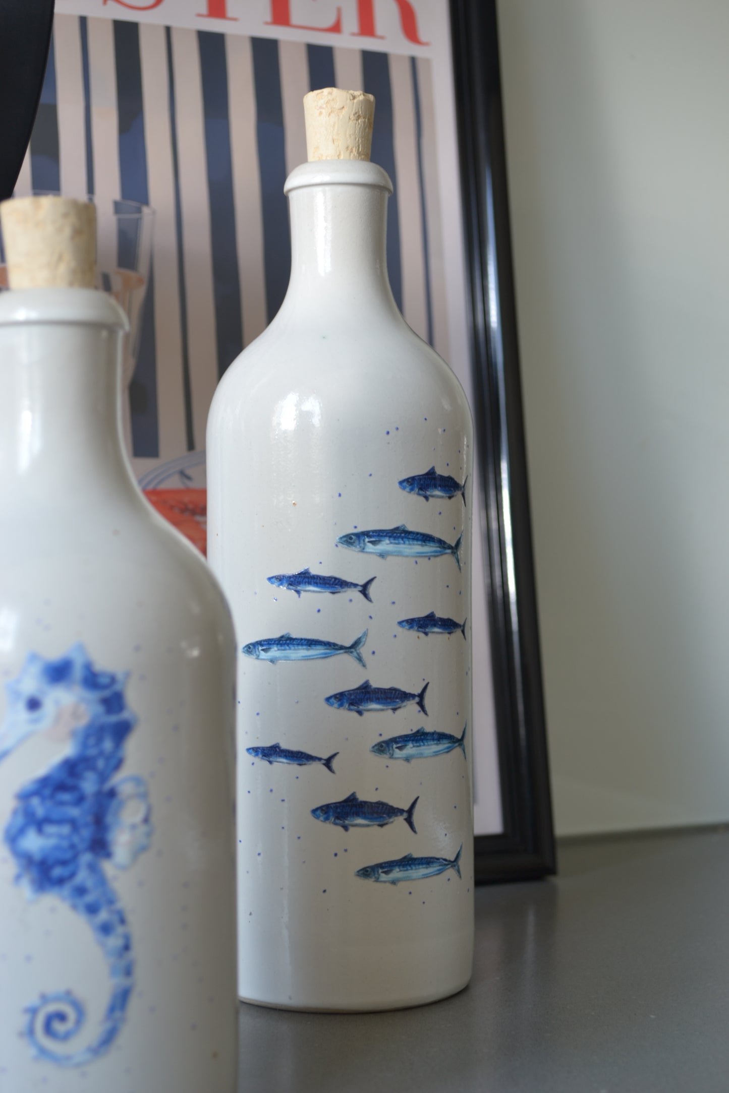 Oliedispenser Delftsblauw 'Vissen' groot