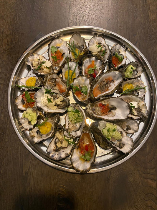 Oesters met luxe toppings