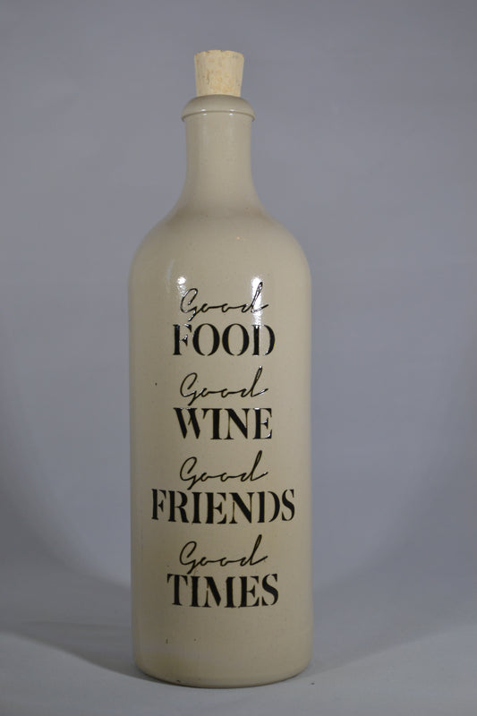 Oliedispenser 'Good Food, Good Wine, Good Friends'